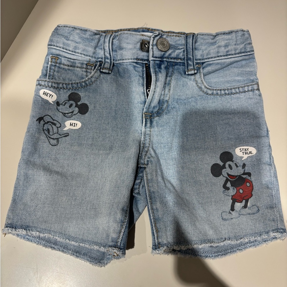 Disney X Gap Mickey Mouse Kids Denim Shorts 18-24 months